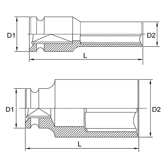 Tuýp lục giác đen 1/2